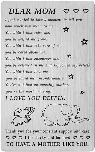 BAZLJY Mothers Day Gifts for Mom - Steel Engraved Gifts for Mom Mothers Day Card from Son Daughter in Kuwait