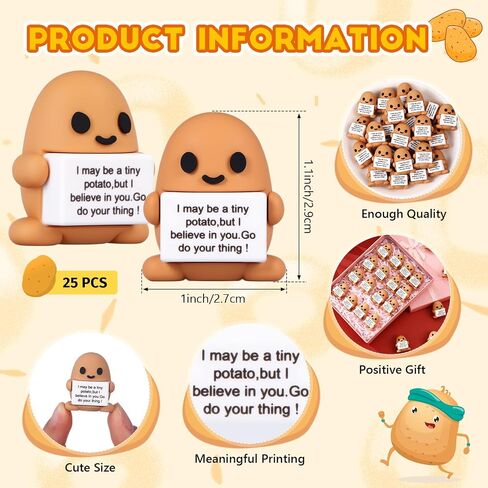 25 PCS MINI Rubber Potato Toys Hights Mini Potatoal Potatoes Decorations and Chigrganing Hidavational Homport in Kuwait