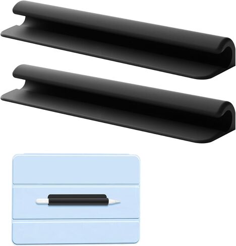 Ezakka 2PCS حامل قلم رصاص السيليكون لمعظم الأقلام ، أقلام الرصاص ، عصا ملصقات ذاتية لأجهزة الكمبيوتر المحمولة ، اليوميات ، المكاتب ، الجهاز اللوحي ، الأسود in Kuwait