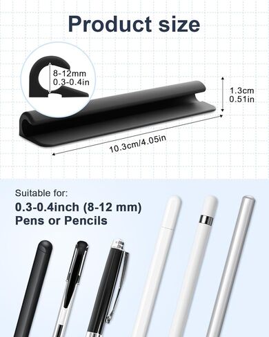 Ezakka 2PCS حامل قلم رصاص السيليكون لمعظم الأقلام ، أقلام الرصاص ، عصا ملصقات ذاتية لأجهزة الكمبيوتر المحمولة ، اليوميات ، المكاتب ، الجهاز اللوحي ، الأسود in Kuwait