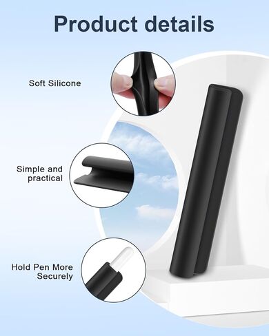 Ezakka 2PCS حامل قلم رصاص السيليكون لمعظم الأقلام ، أقلام الرصاص ، عصا ملصقات ذاتية لأجهزة الكمبيوتر المحمولة ، اليوميات ، المكاتب ، الجهاز اللوحي ، الأسود in Kuwait
