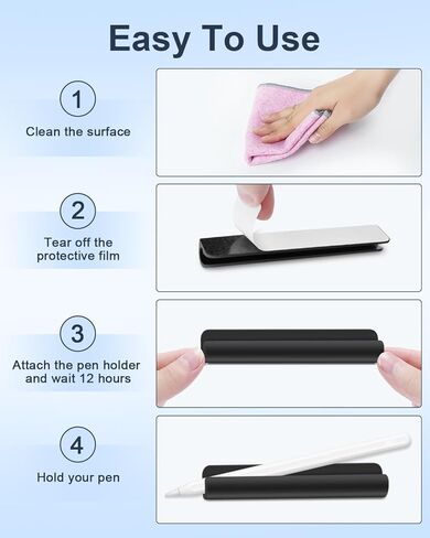 Ezakka 2PCS حامل قلم رصاص السيليكون لمعظم الأقلام ، أقلام الرصاص ، عصا ملصقات ذاتية لأجهزة الكمبيوتر المحمولة ، اليوميات ، المكاتب ، الجهاز اللوحي ، الأسود in Kuwait