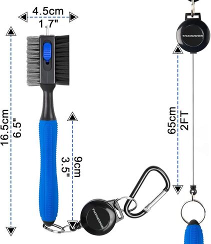THIODOON Golf Club Cleaner Brush with 4 Oz Water Spray, Nylon and Steel Bristles, Retractable Golf Brush and Groove Cleaner with Clip for Golf Bag, Golf Accessories for Men and Best Golf Gifts in Kuwait