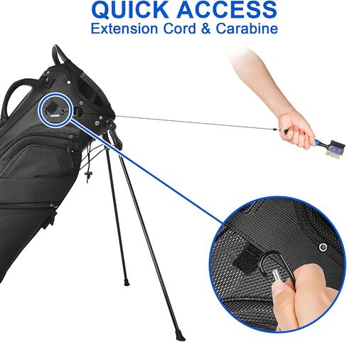 THIODOON Golf Club Cleaner Brush with 4 Oz Water Spray, Nylon and Steel Bristles, Retractable Golf Brush and Groove Cleaner with Clip for Golf Bag, Golf Accessories for Men and Best Golf Gifts in Kuwait
