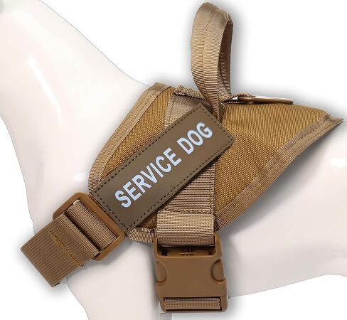 Service Dog Harness with Handle – No-Pull Tactical Dog Vest for Large Dogs, Military Style Heavy-Duty Tactical Dog Harness with Cushioned Soft Underpad That Doesn’t Collect Dog Hair; Brown (L) in Saudi Arabia