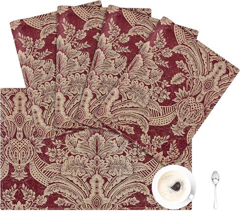 الطول والطاحونة الفاخرة الطاولة عداء 90 بوصة ، وترقيع Chenille Damask Jacquard طاولة الطعام المتسابقين مع متعددة الأدوات لتناول الطعام في غرفة الطعام حفلات العطلات الحفلات (الأزرق ، 13*90 بوصة) in Kuwait