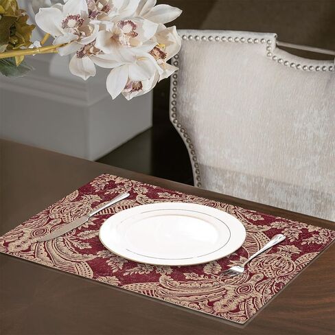 الطول والطاحونة الفاخرة الطاولة عداء 90 بوصة ، وترقيع Chenille Damask Jacquard طاولة الطعام المتسابقين مع متعددة الأدوات لتناول الطعام في غرفة الطعام حفلات العطلات الحفلات (الأزرق ، 13*90 بوصة) in Kuwait