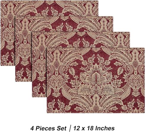 الطول والطاحونة الفاخرة الطاولة عداء 90 بوصة ، وترقيع Chenille Damask Jacquard طاولة الطعام المتسابقين مع متعددة الأدوات لتناول الطعام في غرفة الطعام حفلات العطلات الحفلات (الأزرق ، 13*90 بوصة) in Kuwait