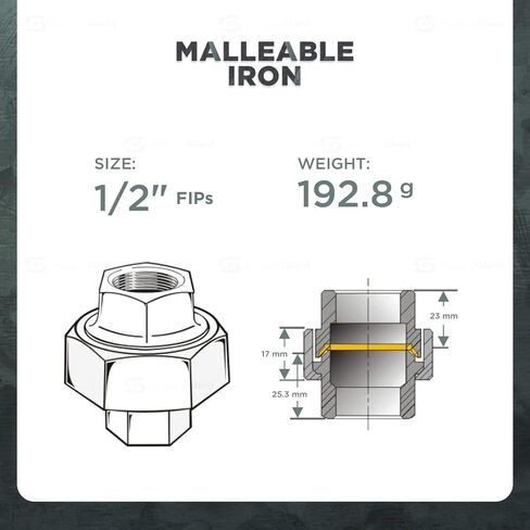 HNVO0400 2" Galvanized Malleable Iron Straight Union for 150 lb Applications, with Female Threaded Connects, 2 in Saudi Arabia
