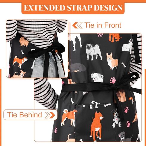 Dog Grooming Waterproof Apron with 2 Pockets, Cute Animals Puppy Dog Pets Apron, Grooming Apron for Dog Groomers in Kuwait