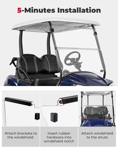Kemimoto Golf Cart Windshield متوافق مع غاز/كهربائي سيارات Club Car (04-Up) ، الزجاج الأمامي القابل للطي مع أكريليك مقاوم لـ UV و Impact (Tinted) in Saudi Arabia
