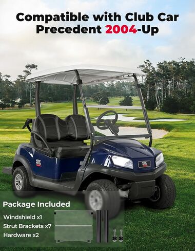 Kemimoto Golf Cart Windshield متوافق مع غاز/كهربائي سيارات Club Car (04-Up) ، الزجاج الأمامي القابل للطي مع أكريليك مقاوم لـ UV و Impact (Tinted) in Saudi Arabia