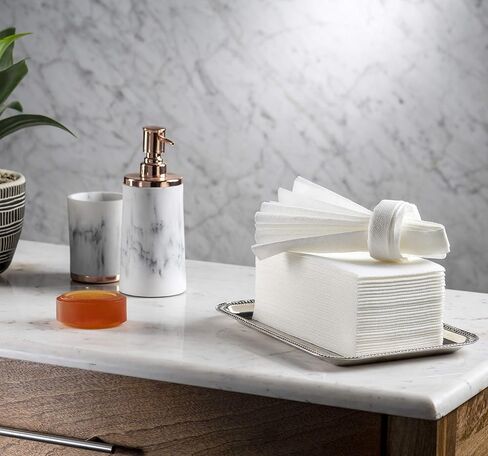 Disposable Linen-Feel Guest Towels [Pack of 300] - Disposable 8" x 17" Cloth-Like Hand Towels, Made In USA - Soft And Absorbent Paper Napkin For Kitchen, Bathroom, Party, Wedding, Or Event in Kuwait