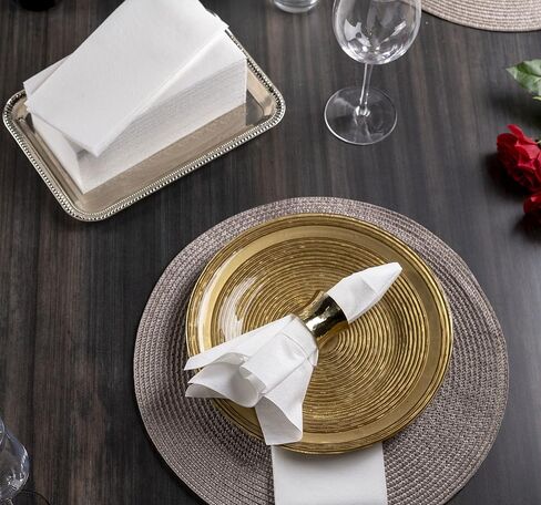 Disposable Linen-Feel Guest Towels [Pack of 300] - Disposable 8" x 17" Cloth-Like Hand Towels, Made In USA - Soft And Absorbent Paper Napkin For Kitchen, Bathroom, Party, Wedding, Or Event in Kuwait