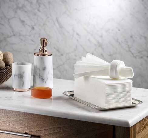 Disposable Linen-Feel Guest Towels [Pack of 300] - Disposable 8" x 17" Cloth-Like Hand Towels, Made In USA - Soft And Absorbent Paper Napkin For Kitchen, Bathroom, Party, Wedding, Or Event in Kuwait