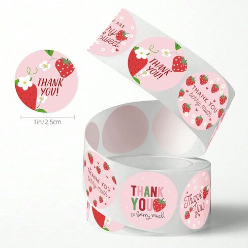 500pcs Strawberry Thanks You Therms 6 Designs Sweet Berry الكثير من الملصقات in Kuwait