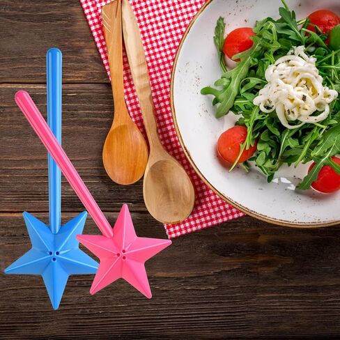 2 PCS Salt and Pepper Shaker Magic Wands, Pentagram Shape Salt Dispenser, Wand Salt and Pepper Shakers, Star Wand Salt and Pepper Shakers Refillable With Holes Kitchen Accessories (Black+White) in Saudi Arabia