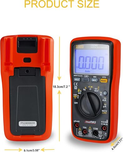 15B Pro RMS Multimeter Digital ، للتطبيقات الكهربائية ، يقيس الجهد AC/DC والقياسات الحالية حتى 1000V و 10A ، استخدام Fluke (كماشة AC الاختيارية) in Kuwait