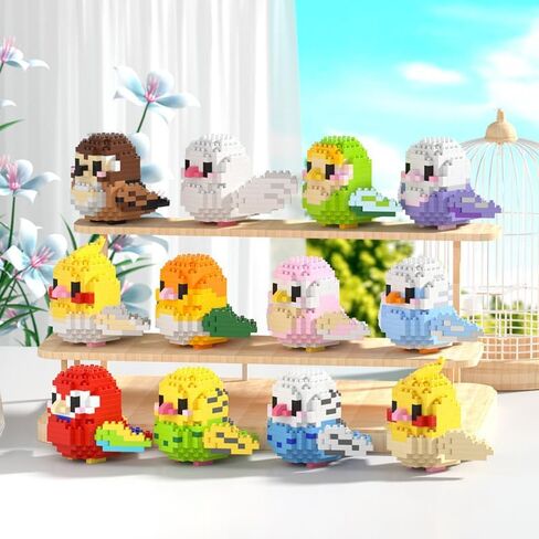 Parrot Cute Bird Series Mini Bricks Micro Building Kit for Kids Pets Toys Compatible Nano (12 Full Set) in Saudi Arabia