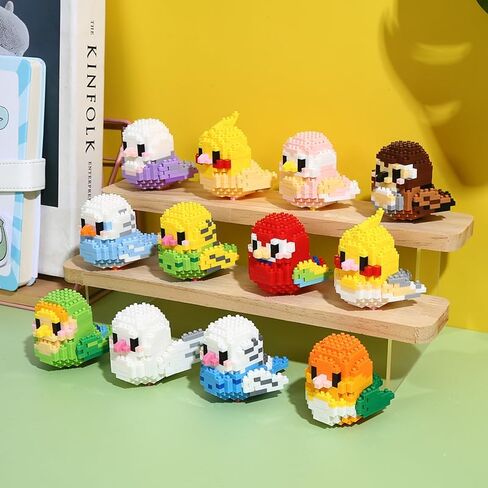 Parrot Cute Bird Series Mini Bricks Micro Building Kit for Kids Pets Toys Compatible Nano (12 Full Set) in Saudi Arabia