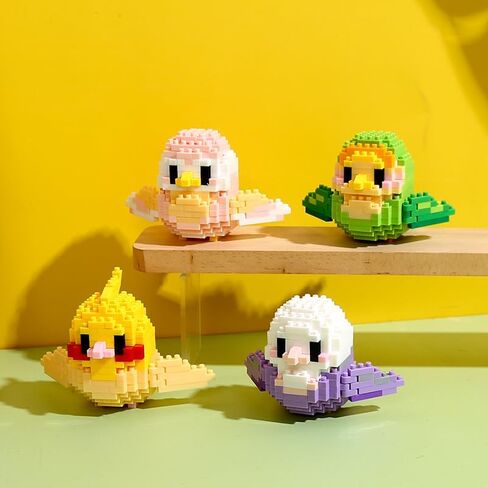Parrot Cute Bird Series Mini Bricks Micro Building Kit for Kids Pets Toys Compatible Nano (12 Full Set) in Saudi Arabia
