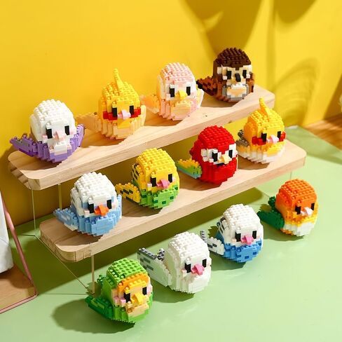 Parrot Cute Bird Series Mini Bricks Micro Building Kit for Kids Pets Toys Compatible Nano (12 Full Set) in Saudi Arabia