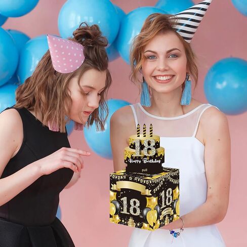 18th Birthday Surprise Gift Box, Happy 18th Birthday Money Gift Boxes for Cash Surprise Pull Out Money Gift Box Birthday Gifts for Boys Girls 18th Birthday Party Decorations (with 50PCS Bags) in Saudi Arabia