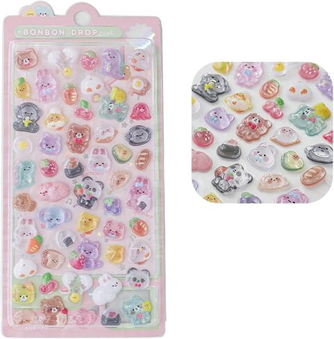 Cartoon 3D Stickers Animal Stickers for Scrapbooks Planner Journals Laptops Phone Case Water Bottle Pen Case Decoration in Kuwait