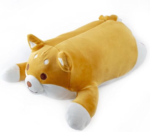 Mango Steam 13.5" Cute Kawaii Soft Plush Dog with Wagging Tail/Pillow/Stuffed Animal (Shiba, Brown) in Kuwait