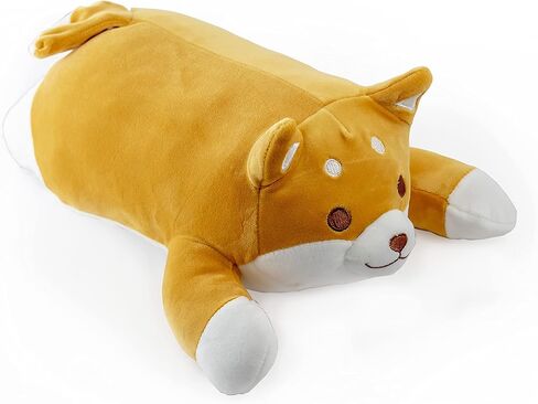 Mango Steam 13.5" Cute Kawaii Soft Plush Dog with Wagging Tail/Pillow/Stuffed Animal (Shiba, Brown) in Kuwait