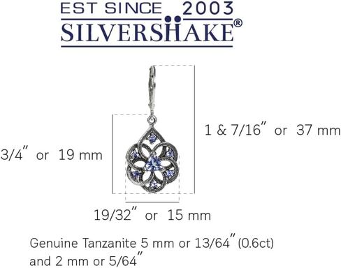 Silvershake Birthstone Gemstone Vintage Style Antique Finishing or 18K Yellow Gold Plated 925 Sterling Silver Scroll/Filigree Weave Drop Dangle Leverback Earrings Jewelry for Women in Kuwait