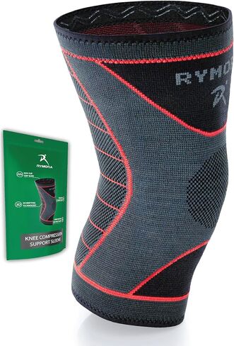 Rymora Knee Compression Sleeves for Men Women - Knee Braces 1 Pair or Single - Knee Support Sleeves for Knee Pain Running Weightlifting Gym Workout Sports in Kuwait