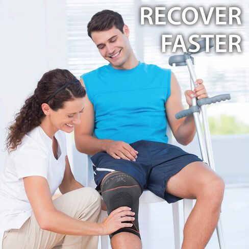 Rymora Knee Compression Sleeves for Men Women - Knee Braces 1 Pair or Single - Knee Support Sleeves for Knee Pain Running Weightlifting Gym Workout Sports in Kuwait