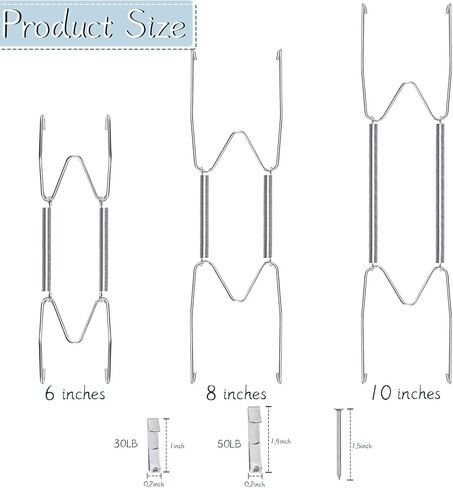 12 PCS صفيحة الشماعات للجدار 6 ، 8 ، 10 بوصات أسود غير مرئي غير مرئي غير قابلة للضرب غير القابل للصدأ شماعات الصفيحة غير القابل للصدأ مع 12 جهاز كمبيوتر سنانير مع الأظافر للزخرفة الداخلية in Kuwait