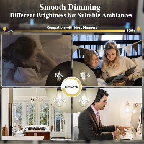 DiCUNO ST64 Edison LED Bulb 60W Equivalent, 6W, Warm White 2700K, Dimmable Vintage LED Light Bulbs, 700LM E26 Medium Base with Clear Glass for Dining Room, Kitchen Lighting,Pack of 6 in Saudi Arabia