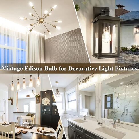 DiCUNO ST64 Edison LED Bulb 60W Equivalent, 6W, Warm White 2700K, Dimmable Vintage LED Light Bulbs, 700LM E26 Medium Base with Clear Glass for Dining Room, Kitchen Lighting,Pack of 6 in Saudi Arabia