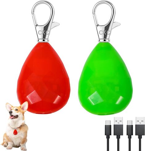 CHUKCHI 2Pack LED Rechargeable Dog Collar Lights, Light up Dog Collar, 3 Modes Dog Lights for Night Walking Waterproof Dog Light Safety for Running, Camping, Climbing, Bike in Saudi Arabia