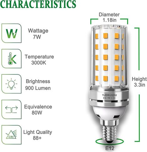 LED Corn Light Bulb E26/E27 Base 80W Equivalent 900 Lumen 3000K Warm White 7W Non-dimmable LED Corn Bulbs Pack of 4 in Saudi Arabia