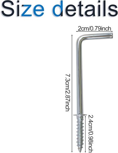 مسامير مسامير 20 pcs l-hook ، خطافات L على شكل لسيطات ننقر ذاتي ، صلب كربون مربع مربع مسامير ، خطاف الزاوية الصلب الكربوني للزاوية اليمنى لكوب معلق ، مفاتيح ، حبل الجر ، الذهب in Kuwait
