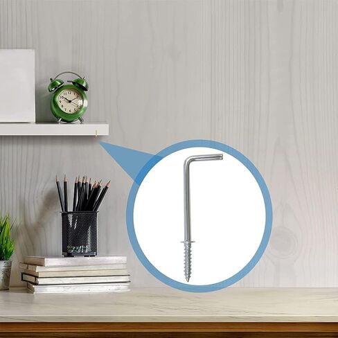 مسامير مسامير 20 pcs l-hook ، خطافات L على شكل لسيطات ننقر ذاتي ، صلب كربون مربع مربع مسامير ، خطاف الزاوية الصلب الكربوني للزاوية اليمنى لكوب معلق ، مفاتيح ، حبل الجر ، الذهب in Kuwait