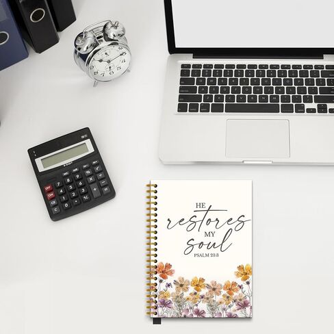 Christian Bible Notebook Journal, Christian Gifts for Women, Bible Notebooks for Note Taking, He Restores My Soul Journaling Notebook, Faith Based Gifts, Spiral Notebook,160 Pages in Saudi Arabia