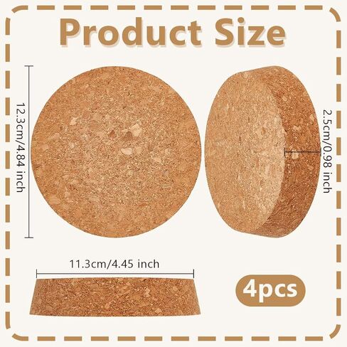 OLYCRAFT 4Pcs Large Cork Stoppers Cork Bottle Stoppers 3.9-4.3 Inch Tapered Cork Plugs Cork Canning Jar Lids Wood Tapered Cork Plugs Wooden Tapered Cork Stopper for Kitchen Wedding Favor Canning in Saudi Arabia