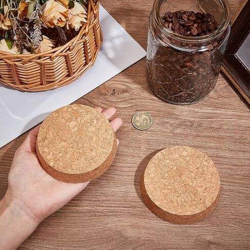 OLYCRAFT 4Pcs Large Cork Stoppers Cork Bottle Stoppers 3.9-4.3 Inch Tapered Cork Plugs Cork Canning Jar Lids Wood Tapered Cork Plugs Wooden Tapered Cork Stopper for Kitchen Wedding Favor Canning in Saudi Arabia