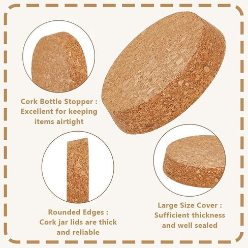 OLYCRAFT 4Pcs Large Cork Stoppers Cork Bottle Stoppers 3.9-4.3 Inch Tapered Cork Plugs Cork Canning Jar Lids Wood Tapered Cork Plugs Wooden Tapered Cork Stopper for Kitchen Wedding Favor Canning in Saudi Arabia