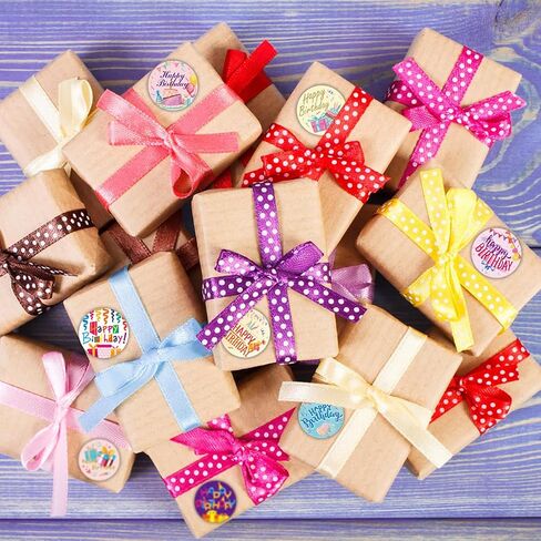500pcs Happy Birthday Roll Stickers Birthday Gifts Roll Decals Stickers Happy Birthday Greeting Round Stickers Fun Birthday Cake Balloon Labels Seal Tag Stickers for Birthday Party Envelope Decoration in Saudi Arabia