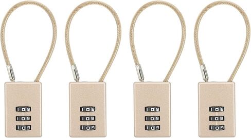 PATIKIL 4 Pack 3 Digit Combination Lock, Helmet Padlock Cable Lock Gym Locker Lock with 0.44Ft Flexible Security Steel Lock Wire for Bike Locker Travel Luggage, Grey in Saudi Arabia