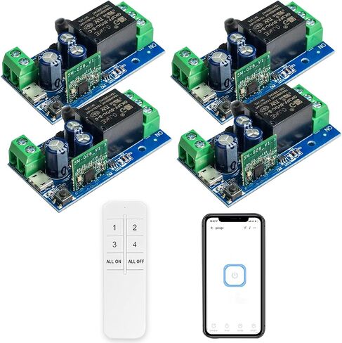 Ewelink WiFi Wireless Smart Relay Module USB 5v/12v/24v/48v Inching Selflock Remote ON Off Power Switch for Access Control,Turn on PC, Compatible with Alexa Google Home in Saudi Arabia