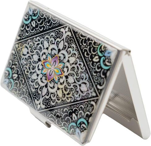 February Mountain Mother of Pearl Dual Magnification Compact Mirror – Gifts for Women, Mom, and Sister – Unique Birthday, Christmas Idea – Elegant and Travel-Friendly in Kuwait