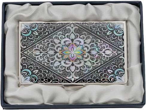 February Mountain Mother of Pearl Dual Magnification Compact Mirror – Gifts for Women, Mom, and Sister – Unique Birthday, Christmas Idea – Elegant and Travel-Friendly in Kuwait