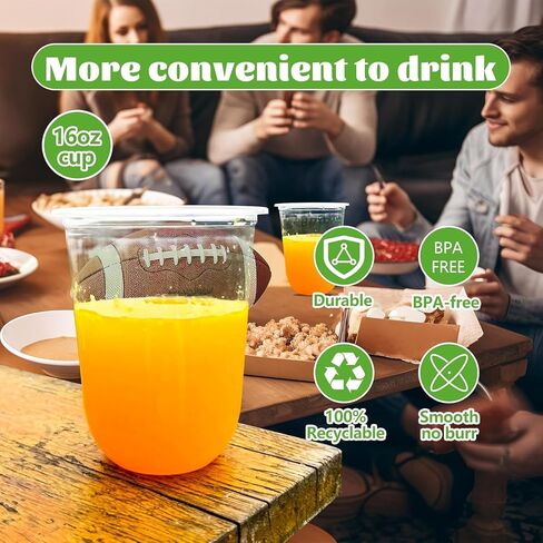 120 Pcs Disposable Stemless Clear Plastic Cups 12OZ NATURAL Arc Plant Based wine glasses For Parties Weddings Birthdays Cocktail BPA Free Recyclable Clear Cold Cups in Saudi Arabia